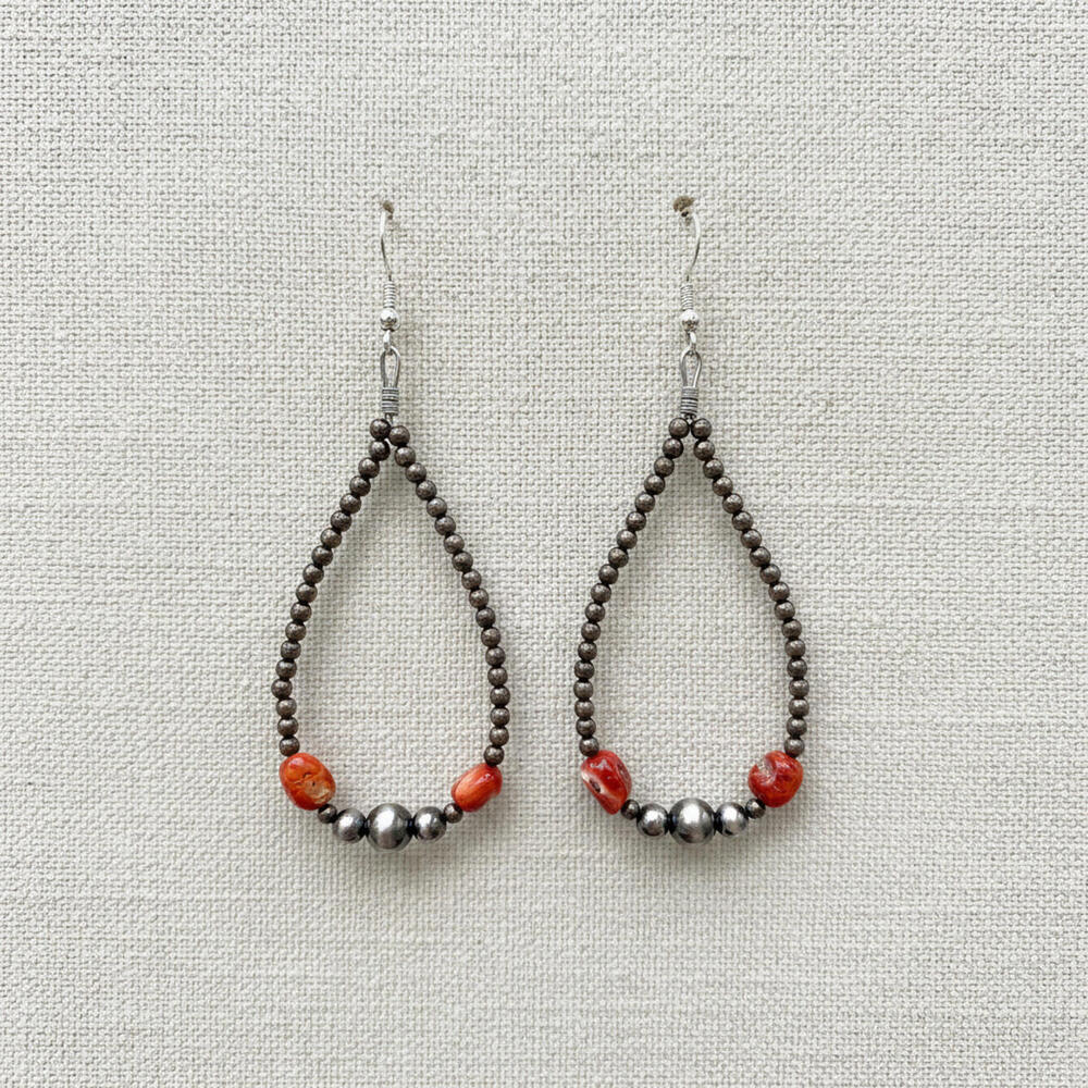 Big C Collection-Orange Spiny XL Desert Pearl Earrings